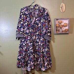 Draper James Floral Button-Up Dress with belt Size 16